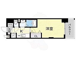 Luxe新大阪α 1Kの間取図画像