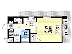 サンスクエア新大阪 1Kの間取図画像