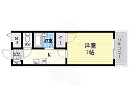第6中本ビル 1Kの間取図画像