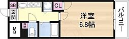 プロシード新大阪 1Kの間取図画像