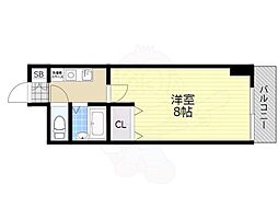 新大阪エクセルハイツ 1Kの間取図画像