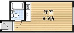 新大阪コーポビアネーズ ワンルームの間取図画像