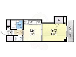 有馬パレス新大阪 1DKの間取図画像