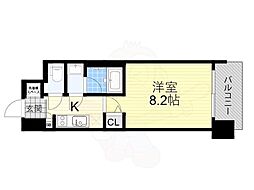 スプランディッド十三本町 1Kの間取図画像
