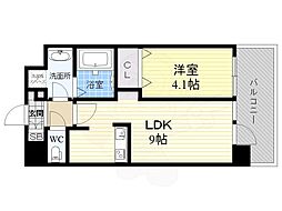 ADVANCE新大阪WESTGATE2 1LDKの間取図画像