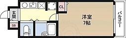 リセスコート.1 1Kの間取図画像