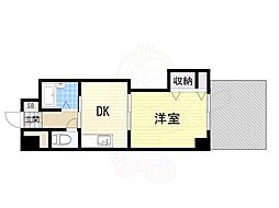 ノルデンハイム新北野 1DKの間取図画像