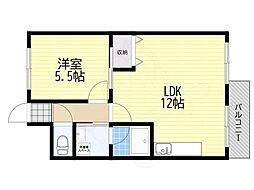L&CスターハイツNo.8 1LDKの間取図画像