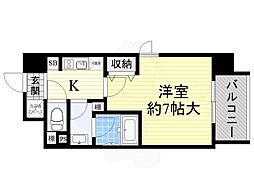新大阪南グランドマンション 1Kの間取図画像