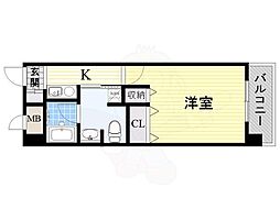 アスリート新大阪2番館 1Kの間取図画像