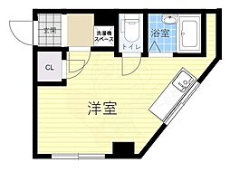 コーポサーティン ワンルームの間取図画像