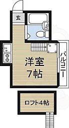 クリア新高 ワンルームの間取図画像
