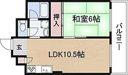 ローズコーポ新大阪第2 1DKの間取図画像