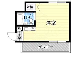 ユニーブル新大阪 ワンルームの間取図画像