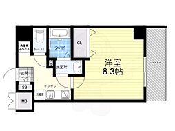 MELDIACRESTTAPP新大阪WEST 1Kの間取図画像
