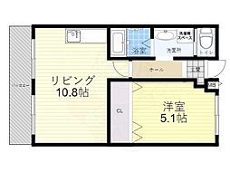 大拓ハイツ7 1LDKの間取図画像