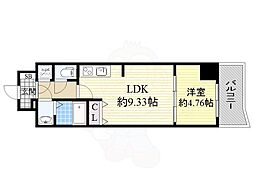 セレニテ新大阪弐番館 1DKの間取図画像