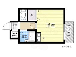シャトレ下新庄 ワンルームの間取図画像