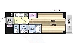 プランドール新大阪パークレジデンス 1Kの間取図画像