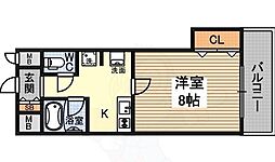 東明マンション東三国 1LKの間取図画像