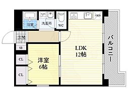 ローズコーポ新大阪第2 1LDKの間取図画像
