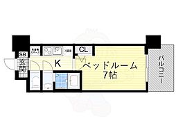 セレ二テ新大阪プリエ 1Kの間取図画像