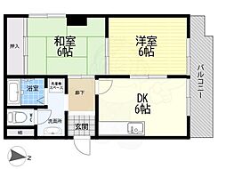 野本ビル 2DKの間取図画像