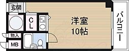 朝日プラザ新大阪 ワンルームの間取図画像