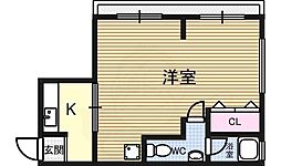 第一土山ビル 1Kの間取図画像