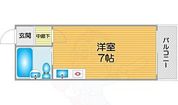 コットンライフMBS ワンルームの間取図画像