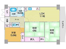 シャルマンハイツ住之江  ｜ 大阪府大阪市住之江区西加賀屋３丁目4番1号（賃貸マンション3LDK・2階・63.38㎡） その2