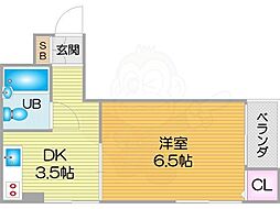 ローレルハイツ岡本 1DKの間取図画像