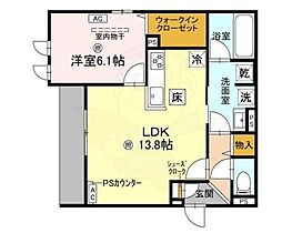クラシスト東粉浜EAST 1LDKの間取図画像