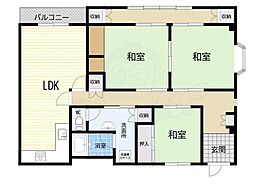 タウンハイツ西天下茶屋 3LDKの間取図画像