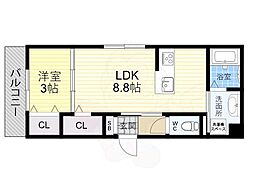 PLAISIRLaLumierepure 1LDKの間取図画像