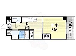 シーガルマンション2 1Kの間取図画像