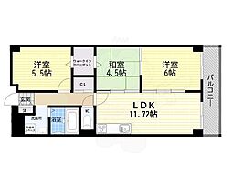 パティオ北加賀屋北棟 3LDKの間取図画像