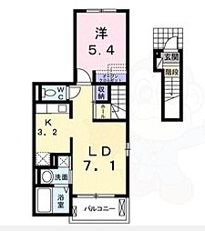 グランソレイユ 1LDKの間取図画像