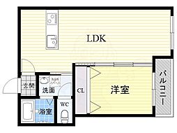 エスコーポ北島 1LDKの間取図画像
