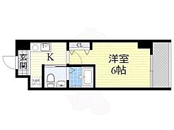 グランパシフィック花園北 1Kの間取図画像