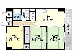 ルミエール花園 3DKの間取図画像