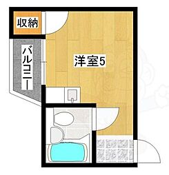 ラパンジール粉浜2 ワンルームの間取図画像