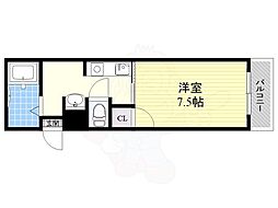 パールシティマンションタマデ 1Kの間取図画像