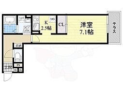 セジュールたまで ワンルームの間取図画像
