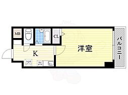 SWISS難波南 ワンルームの間取図画像