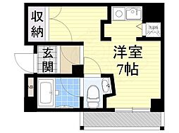 フォレスタ花園 ワンルームの間取図画像