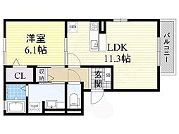 ブルーフローラ 1LDKの間取図画像