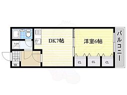 グランパスエクシード 1DKの間取図画像
