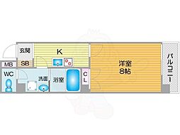 メリー住之江公園 1Kの間取図画像