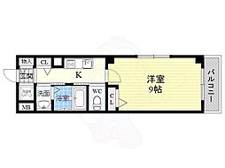 ブラン花園町 1Kの間取図画像